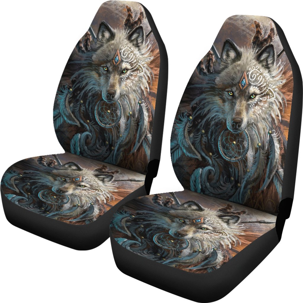 Wolf Warrrior Native American Car Seat Covers - Powwow Store