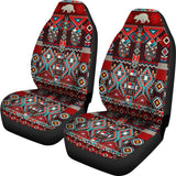 GB-NAT00588 Pattern Red And Bison Car Seat Cover