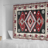 Ethnic Red Gray Pattern Shower Curtain