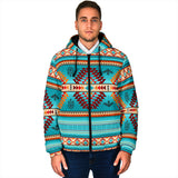 Powwow Storepatten blue native mens padded hooded jacket