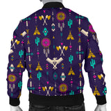 GB-NAT00575-10 Thunderbird Pattern Blue Men's Bomber Jacket