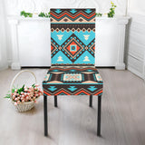 GB-NAT00319 Tribal Line Shapes Ethnic Pattern Dining Chair Slip Cover