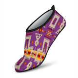 GB-NAT00062-07 Light Purple Tribe Design Native American Aqua Shoes