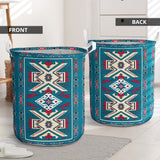 Powwow Store gb nat0003 blue pink pattern laundry basket