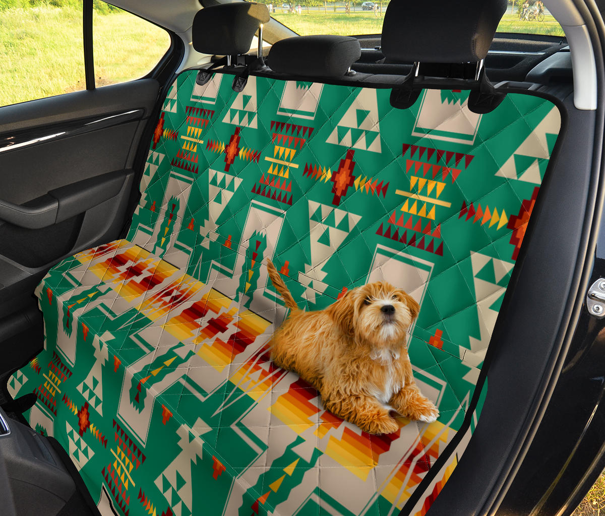 GB-NAT00062-08 Green Tribe Design Native American Pet Seat Cover - Powwow Store