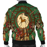 Green Horse Native American Bomber Jacket - Powwow Store