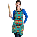 Powwow Store gb nat00046 01 blue native tribes pattern native american apron