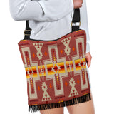 GB-NAT00062-11 Tan Tribe Design Native American Crossbody Boho Handbag