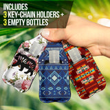 Native Pattern Sanitizer Bottle Keychains SET 16