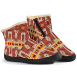 GB-NAT00062-11 Tan Tribe Design Native American Cozy Winter Boots