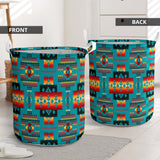 Powwow Store gb nat00046 14 blue tribes pattern laundry basket