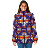 GB-NAT0004 Purple Pattern Women's Padded Jacket