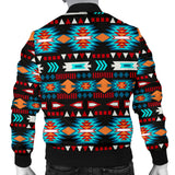 Powwow Storegb nat00573 light neon blue pattern mens bomber jacket