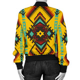 GB-NAT00413 Abstract Geometric Ornament Women's Bomber Jacket