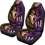 Purple Wolf Dreamcatcher Native American Car Seat Covers no link