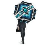 Naumaddic  Blue Native American Umbrella - Powwow Store