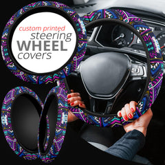 GB-NAT00380 Purple Tribe Pattern Steering Wheel Cover