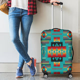 GB-NAT00046-01 Blue Native Tribes Pattern Native American Luggage Covers