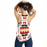 Powwow Store gb nat00075 white tribes pattern native american racerback tank