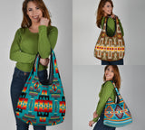 Light Brown Tribes Pattern Native American Grocery Bag 3-Pack