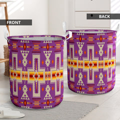 Powwow Store gb nat00062 07 light purple tribe design laundry basket