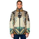 Powwow Storegb nat00059 brown pattern breastplat mens padded jacket