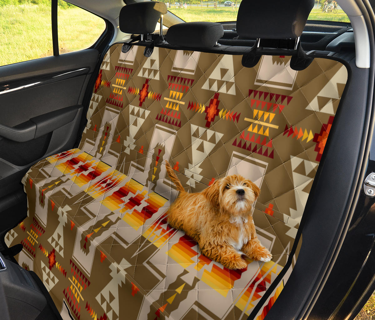 GB-NAT00062-10 Light Brown Tribe Design Native American Pet Seat Cover - Powwow Store