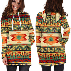 Powwow Store gb nat00351 geometric pattern design native hoodie dress
