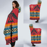 Red Thunderbird Tribal Native American Style Hooded Blanket - Powwow Store