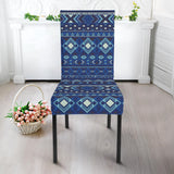 GB-NAT00407 Navy Pattern Native Dining Chair Slip Cover