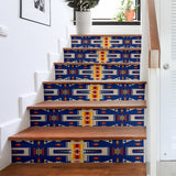 Powwow Store gb nat00062 04 navy tribe design native american stair sticker set of 6