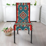 GB-NAT00415 Ethnic Geometric Red Pattern Dining Chair Slip Cover