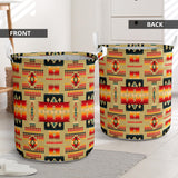 Powwow Store gb nat00046 15 light brown tribe pattern laundry basket