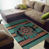 Kokopelli Myth Blue  Native American Rug Area no link