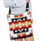 White Tribal Native American Boho Handbag