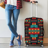 Powwow Store gb nat00046 02 black native tribes pattern native american luggage covers