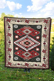 Ethnic Red Gray Pattern Native American Premium Quilt