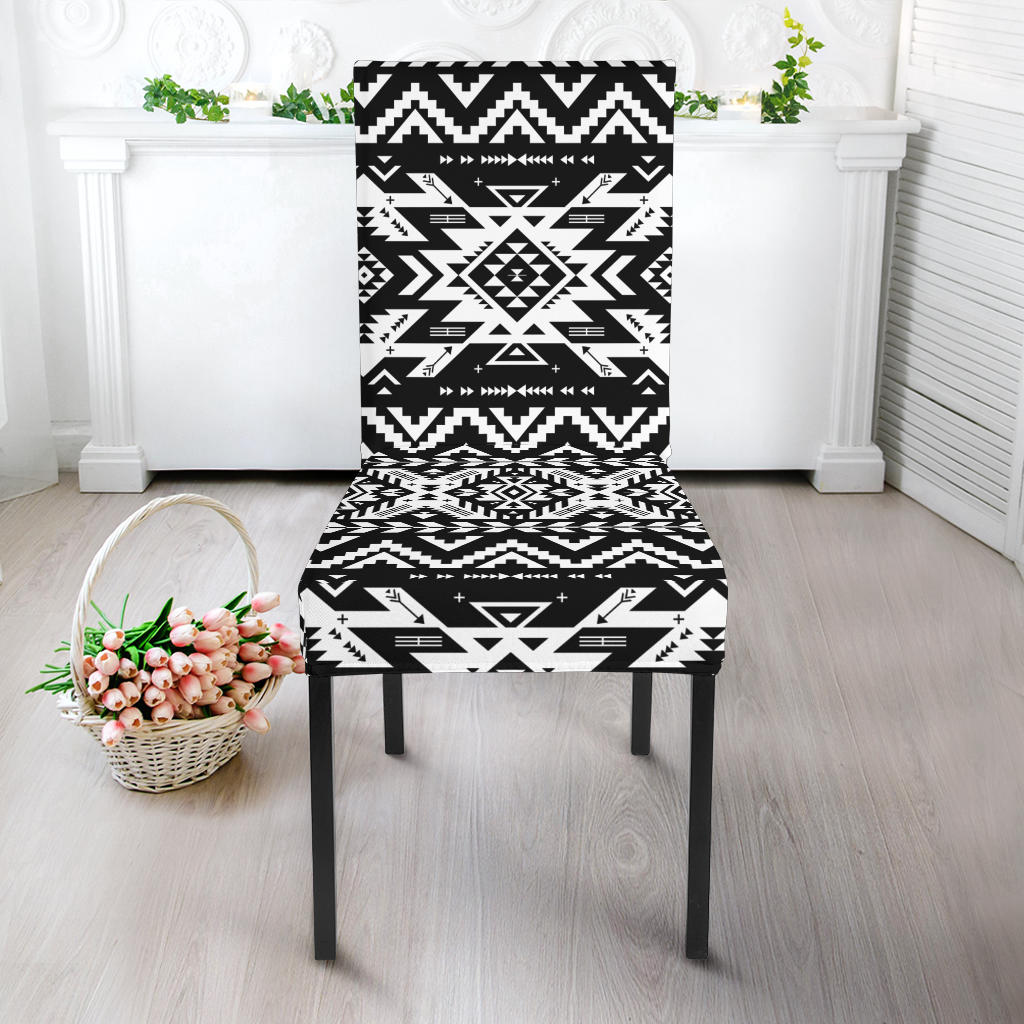 Native Chair Covers GB-NAT00441 Black Pattern Native Dining Chair Slip Cover – Powwow Store