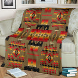 GB-NAT00046-BLAN04 Dark Brown Tribe Design Native American Blanket