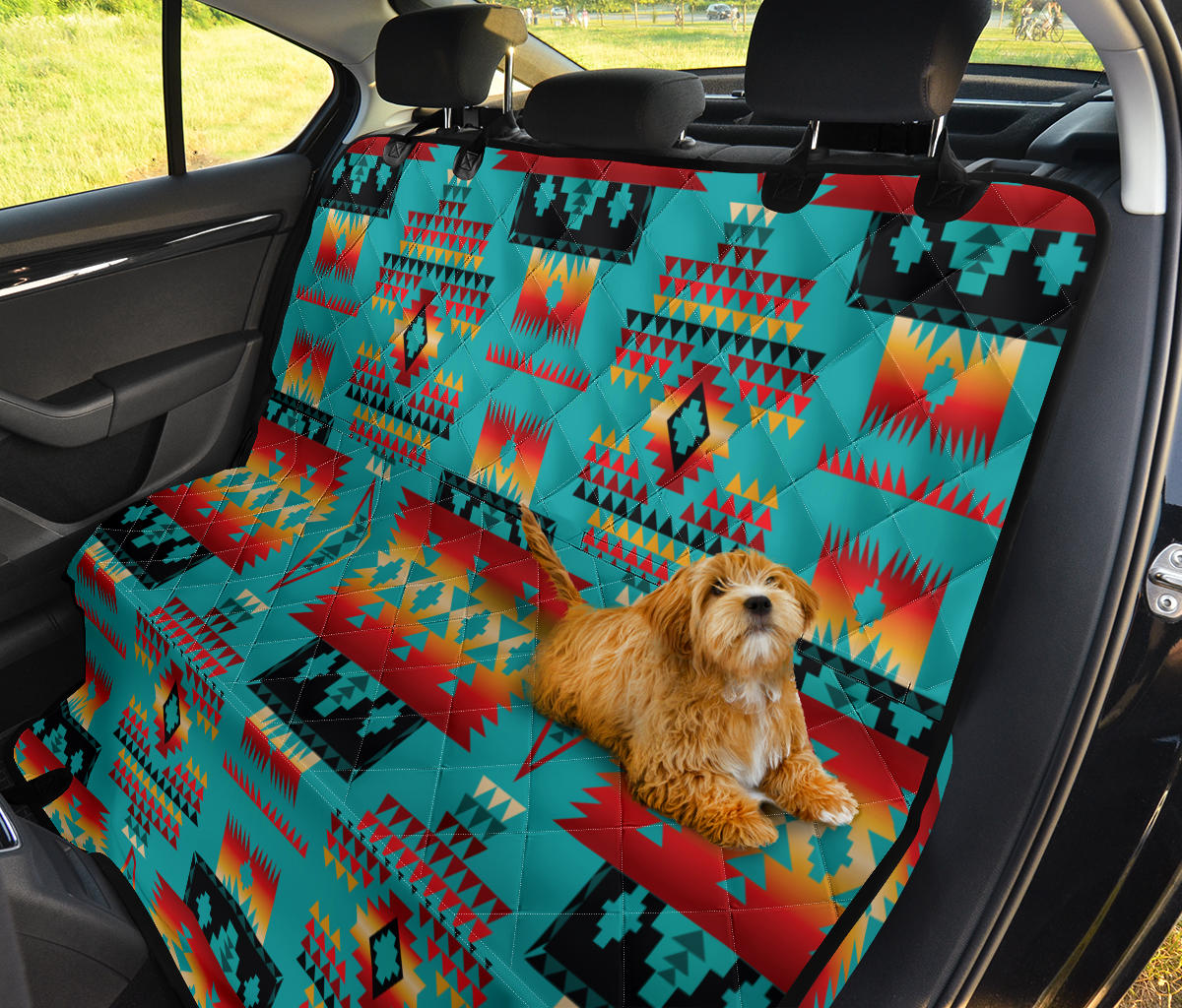 GB-NAT00046-01 Blue Native Tribes Pattern Native American Pet Seat Cover - Powwow Store