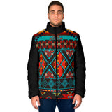 Powwow Storegb nat00112 dark brown red pattern mens padded jacket