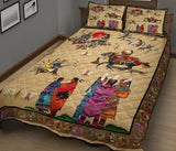 Warrior Riding Horse  Native American Quilt Bed Set