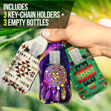 Powwow Store native pattern sanitizer bottle keychains set 3