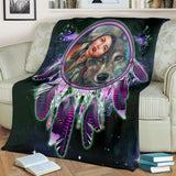 Powwow Store gb nat00394 native girl wolf blanket