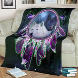 Powwow Store gb nat00392 wolves purple galaxy blanket