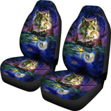 FS-NAT0048 Wolf Galaxy Night Sky Car Seat Covers