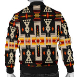 GB-NAT00062-01 Black Tribe Design Native American Men's Bomber Jacket