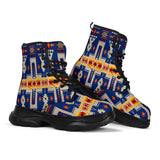 GB-NAT00062-04 Navy Tribe Design Native American Chunky Boots
