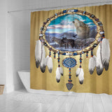 Wolf Dreamcatcher Native American Shower Curtain - Powwow Store