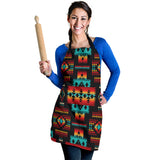 Powwow Store gb nat00046 02 black native tribes pattern native american apron